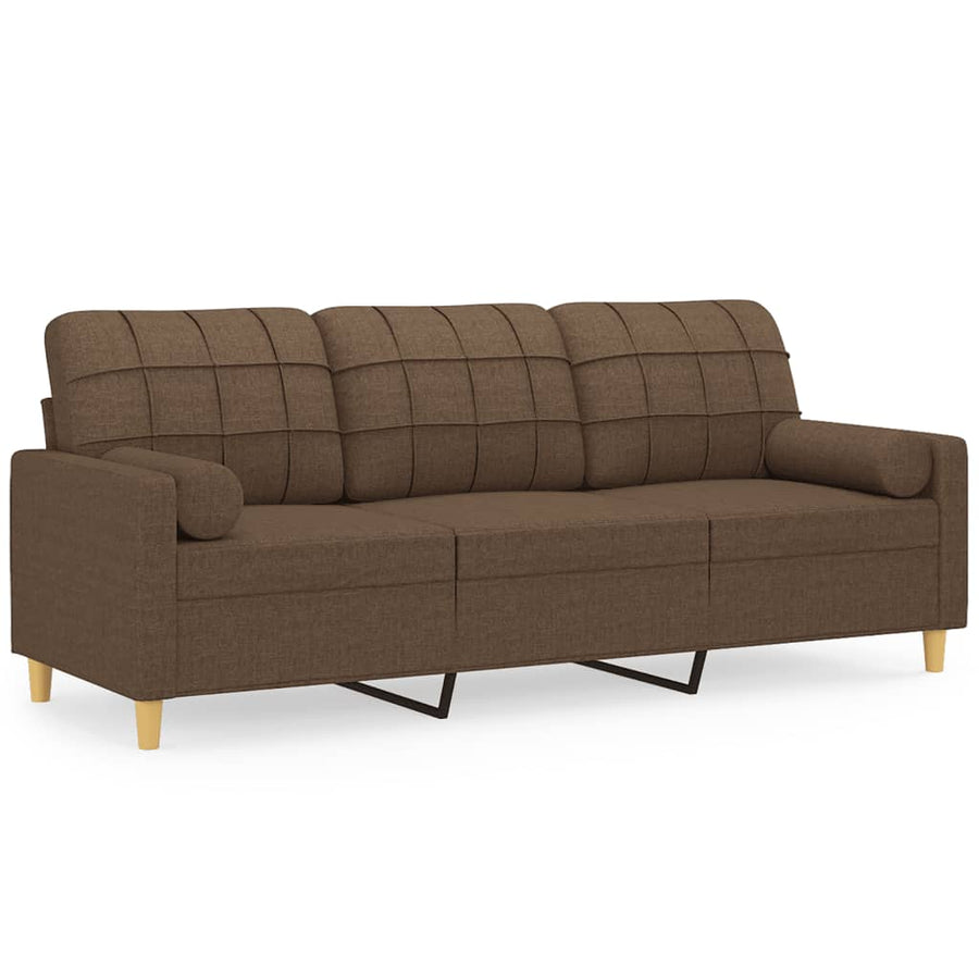 Driezitsbank Met Sierkussens Stof 180 cm Bruin