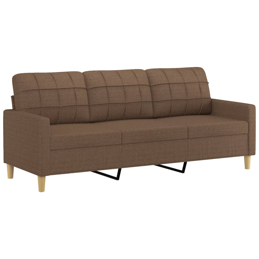 Driezitsbank Met Sierkussens Stof 180 cm Bruin
