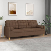 Driezitsbank 180 cm stof bruin