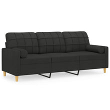 Driezitsbank Met Sierkussens Stof 180 cm Zwart