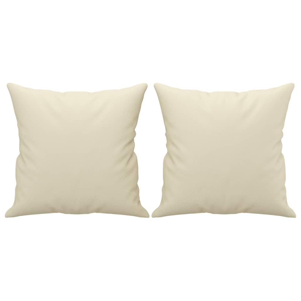 Tweezitsbank Met Sierkussens Kunstleer Kleurig 120 cm Crème