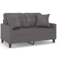 Tweezitsbank Met Sierkussens Kunstleer 120 cm Grijs