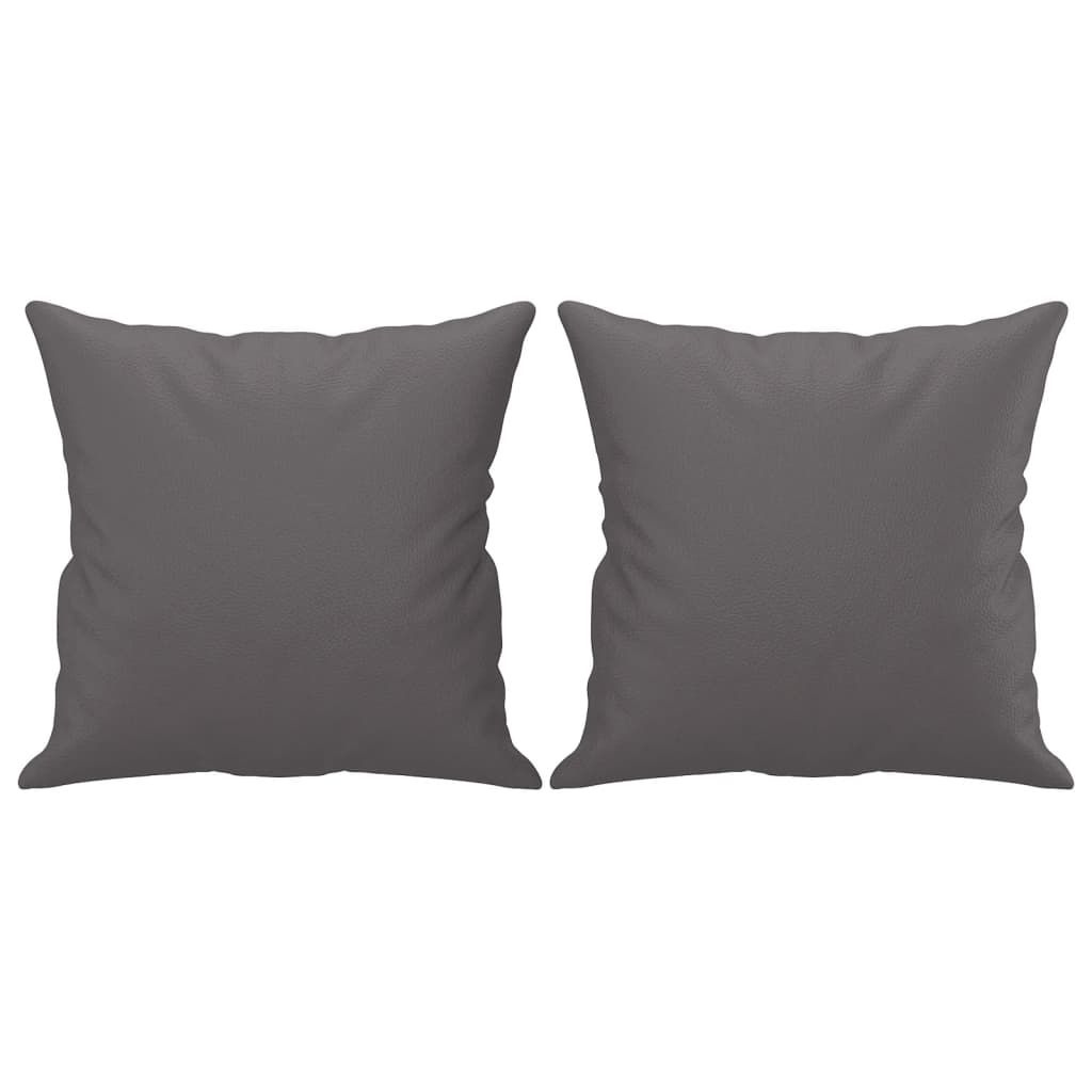 Tweezitsbank Met Sierkussens Kunstleer 120 cm Grijs