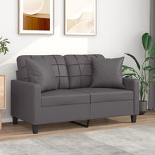 Tweezitsbank Met Sierkussens Kunstleer 120 cm Grijs