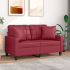 Tweezitsbank 120 cm kunstleer wijnrood