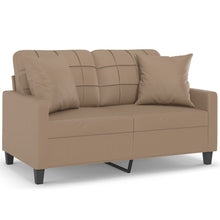 Tweezitsbank Met Sierkussens Kunstleer Kleurig 120 cm Cappuccino