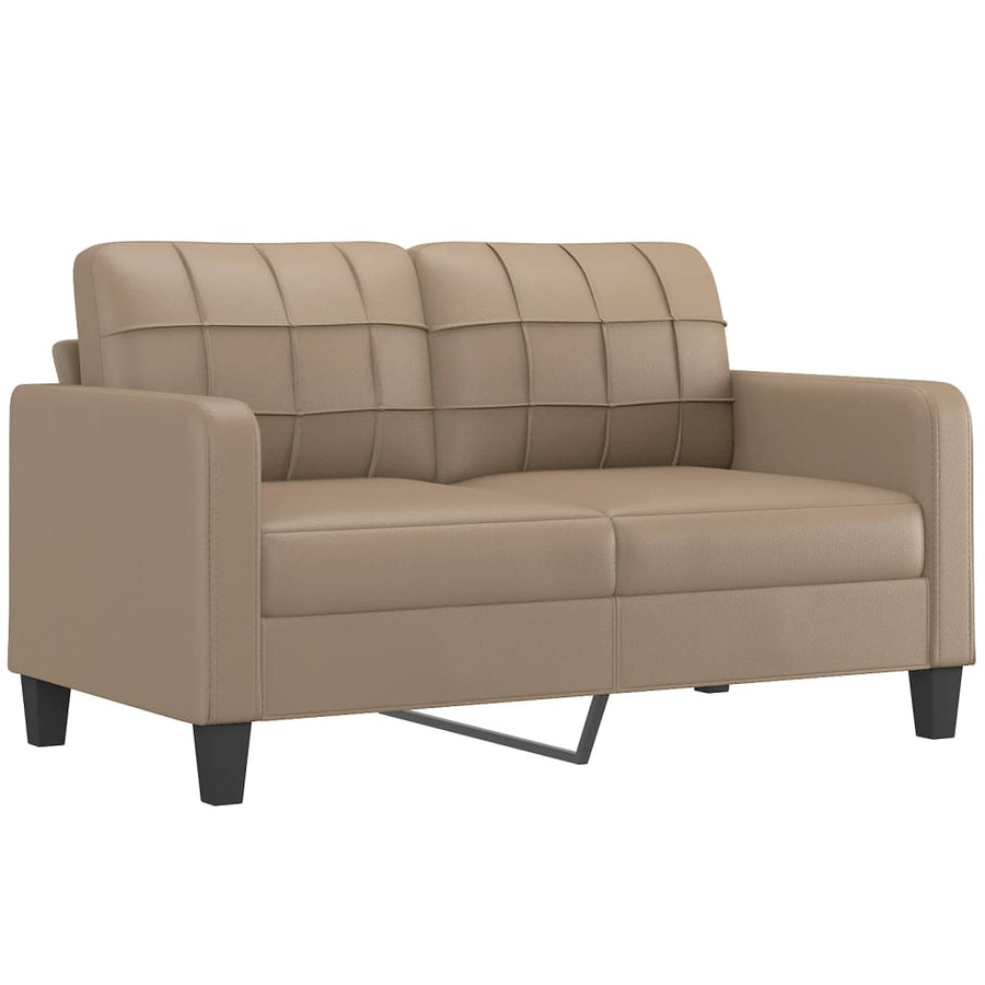 Tweezitsbank Met Sierkussens Kunstleer Kleurig 140 cm Cappuccino