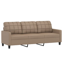Driezitsbank Met Sierkussens Kunstleer Kleurig 180 cm Cappuccino