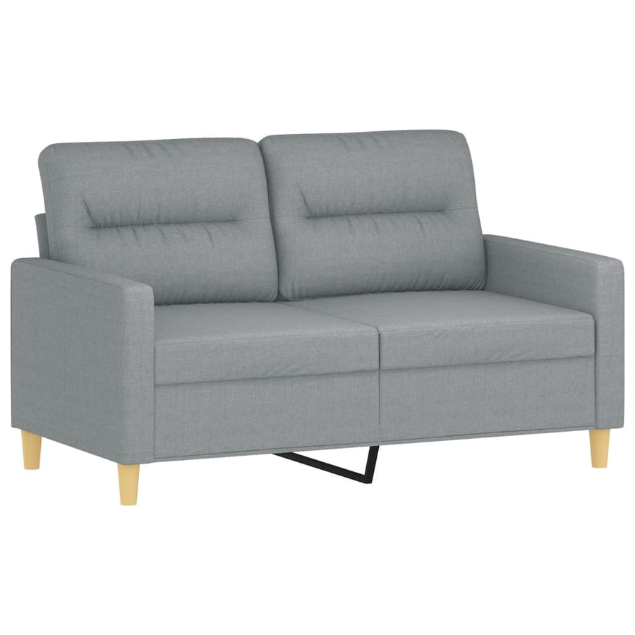 Tweezitsbank Met Sierkussens Stof 120 cm Lichtgrijs