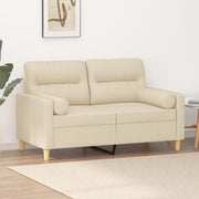 Tweezitsbank 120 cm stof crèmekleurig