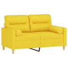 Tweezitsbank 120 cm stof lichtgeel
