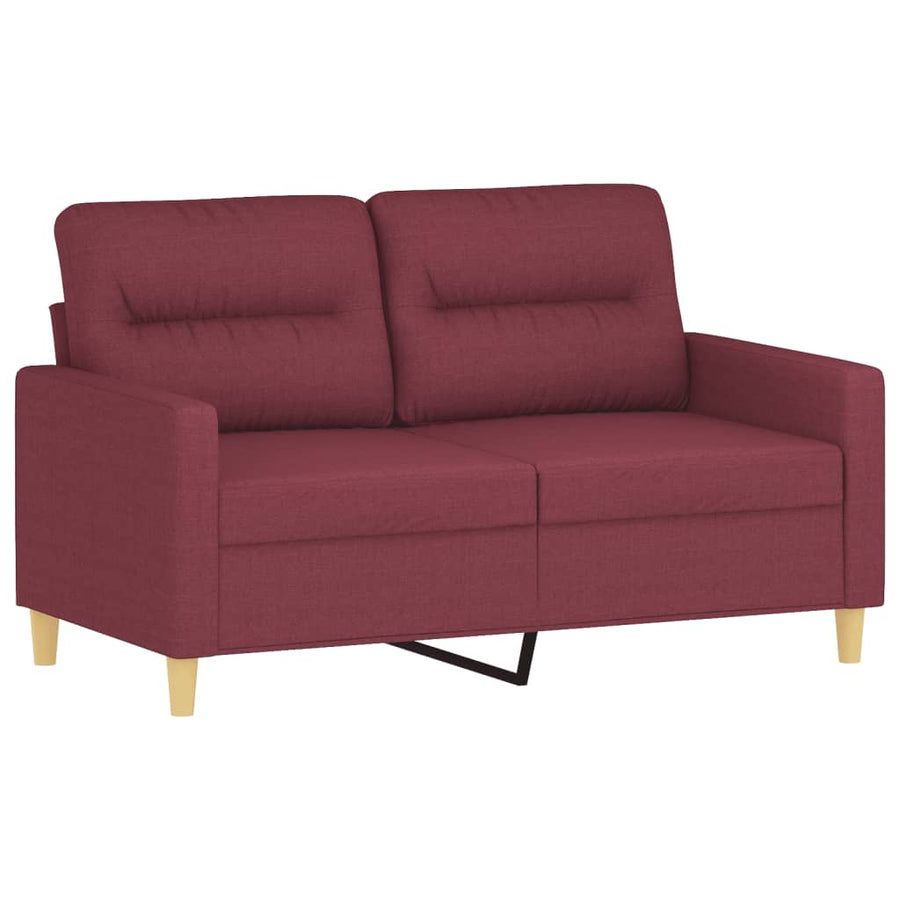 Tweezitsbank Met Sierkussens 120 Cm Stof Wijnrood