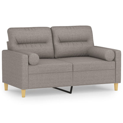 Tweezitsbank Met Sierkussens Stof 120 cm Taupe