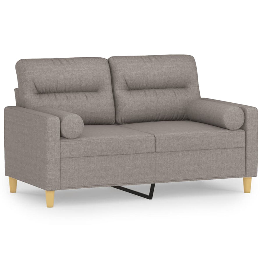 Tweezitsbank Met Sierkussens Stof 120 cm Taupe