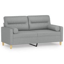 Tweezitsbank Met Sierkussens Stof 140 cm Lichtgrijs