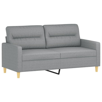 Tweezitsbank Met Sierkussens Stof 140 cm Lichtgrijs