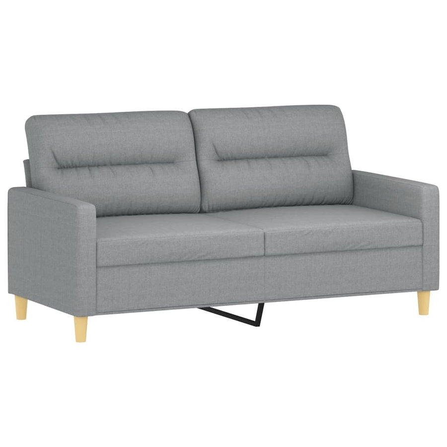 Tweezitsbank Met Sierkussens Stof 140 cm Lichtgrijs