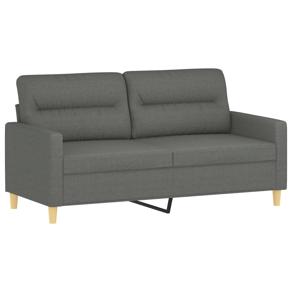 Tweezitsbank Met Sierkussens Stof 140 cm Donkergrijs