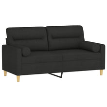 Tweezitsbank Met Sierkussens Stof 140 cm Zwart