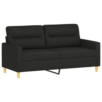 Tweezitsbank Met Sierkussens Stof 140 cm Zwart