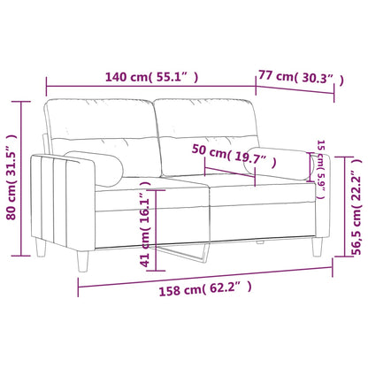 Tweezitsbank Met Sierkussens Stof 140 cm Zwart