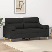 Tweezitsbank 140 cm stof zwart
