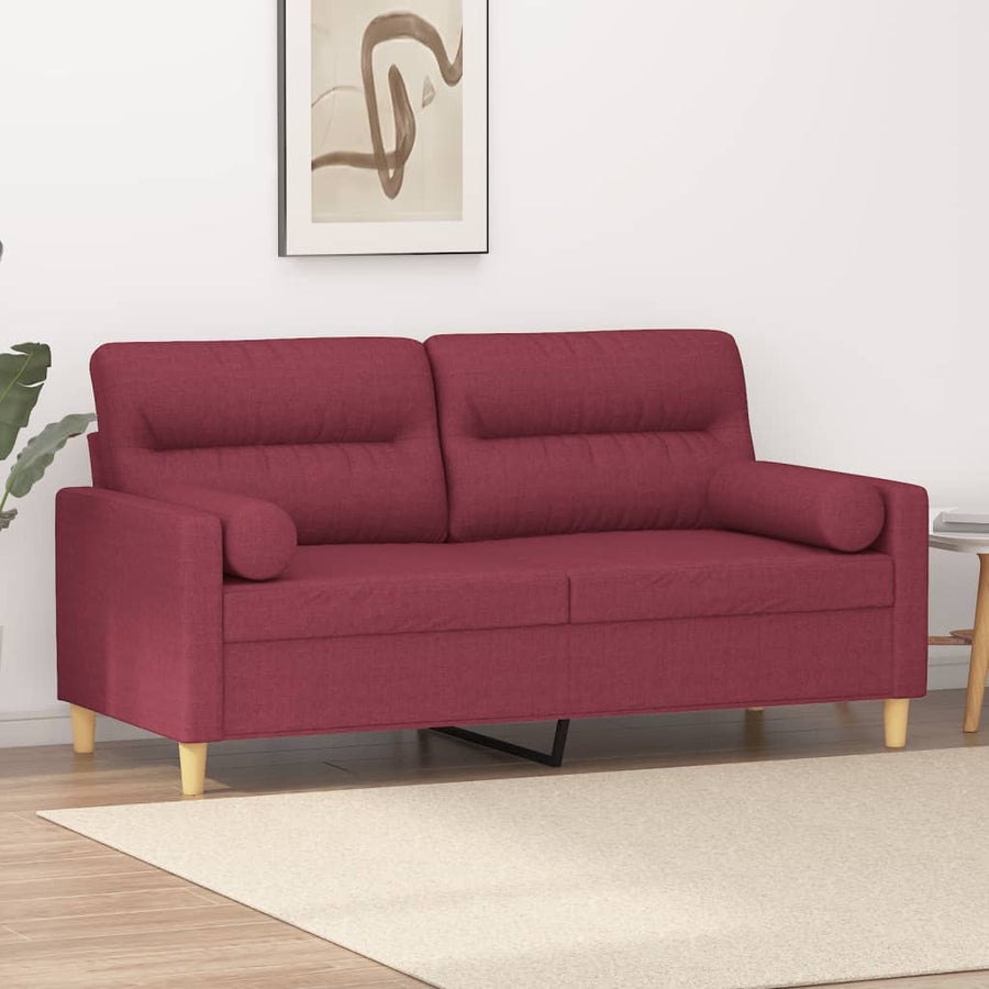 Tweezitsbank Met Sierkussens Stof 140 cm
