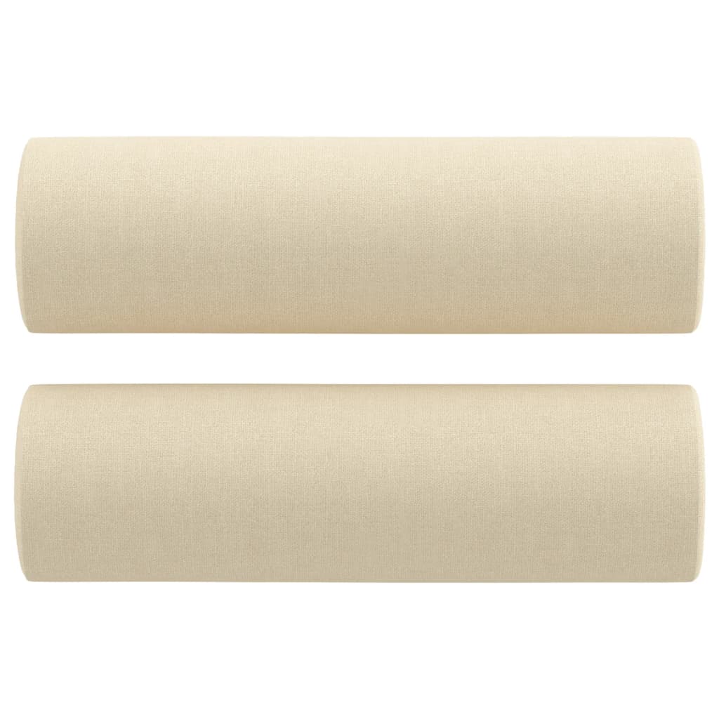Driezitsbank Met Sierkussens Stof Kleurig 180 cm Crème