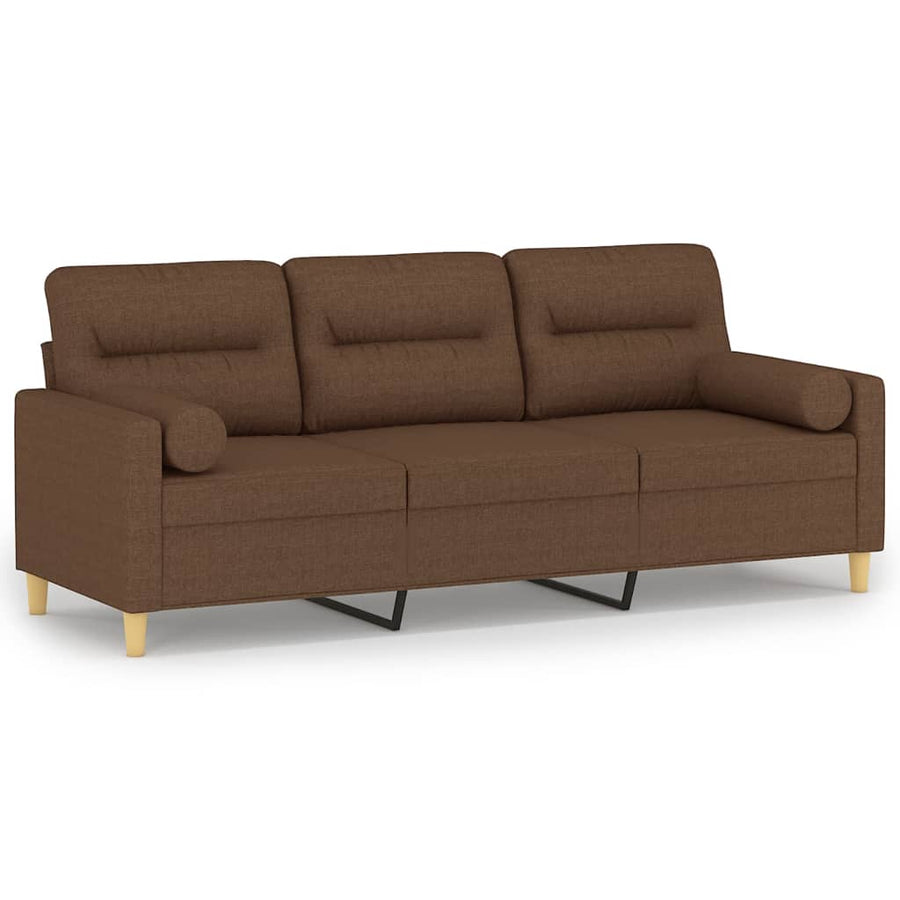 Driezitsbank Met Sierkussens Stof 180 cm Bruin