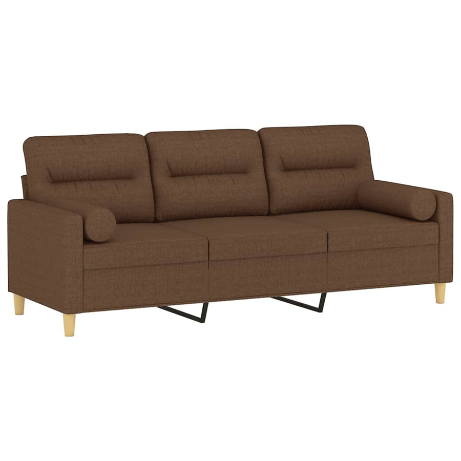 Driezitsbank Met Sierkussens Stof 180 cm Bruin