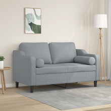 Tweezitsbank Met Sierkussens Stof 120 cm Lichtgrijs