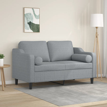 Tweezitsbank Met Sierkussens Stof 120 cm Lichtgrijs