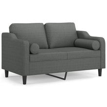 Tweezitsbank Met Sierkussens Stof 120 cm Donkergrijs