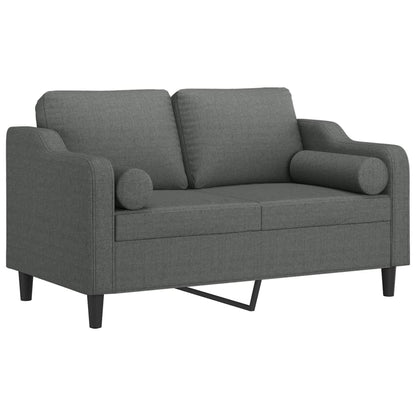 Tweezitsbank Met Sierkussens Stof 120 cm Donkergrijs