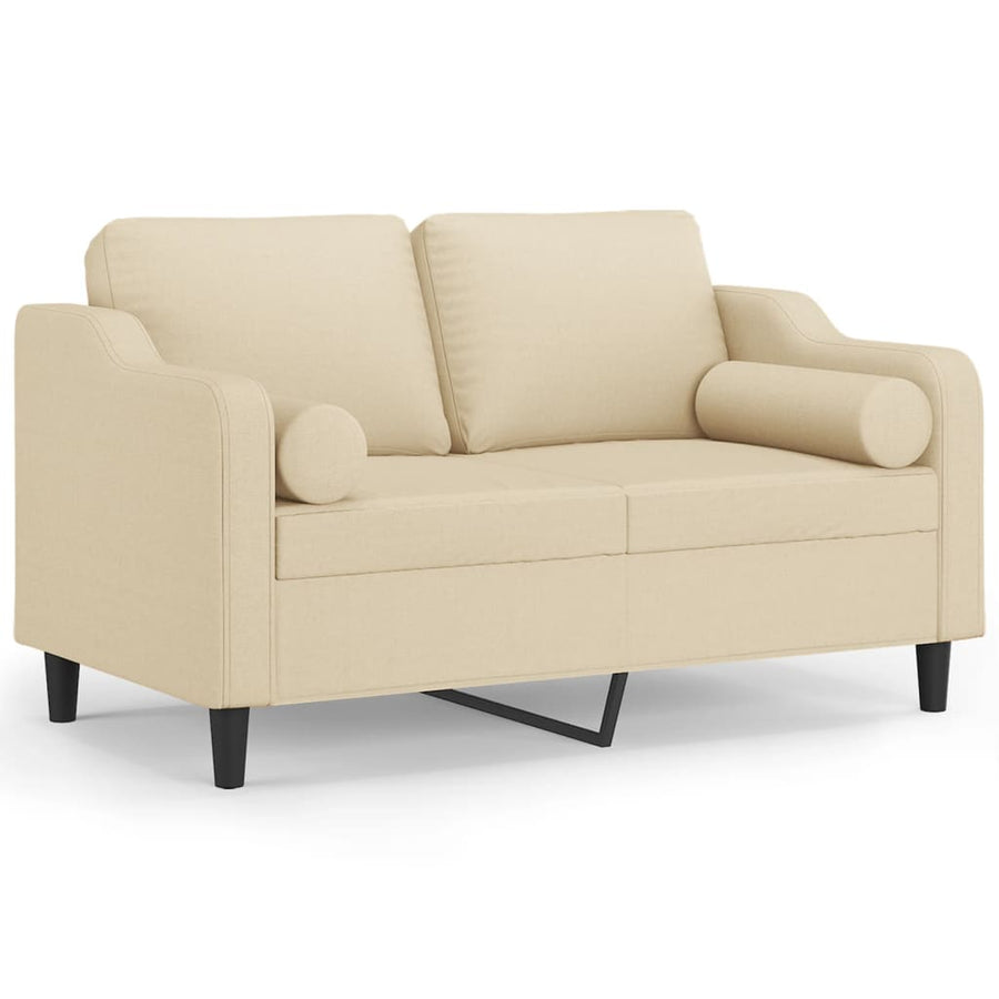 Tweezitsbank Met Sierkussens Stof Kleurig 120 cm Crème