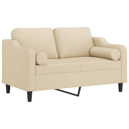 Tweezitsbank Met Sierkussens Stof Kleurig 120 cm Crème