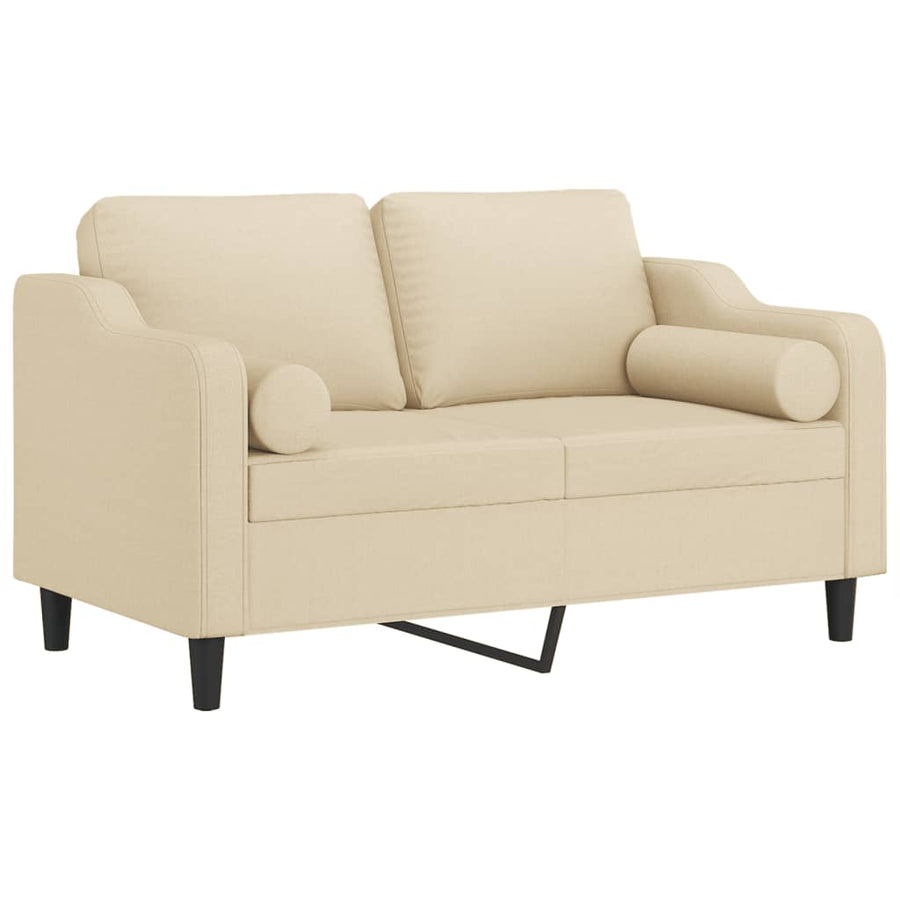 Tweezitsbank Met Sierkussens Stof Kleurig 120 cm Crème