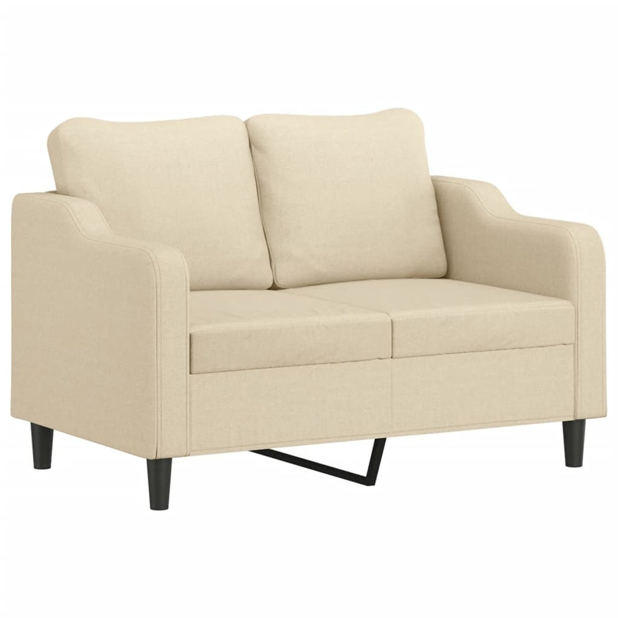 Tweezitsbank Met Sierkussens Stof Kleurig 120 cm Crème
