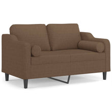 Tweezitsbank Met Sierkussens Stof 120 cm Bruin