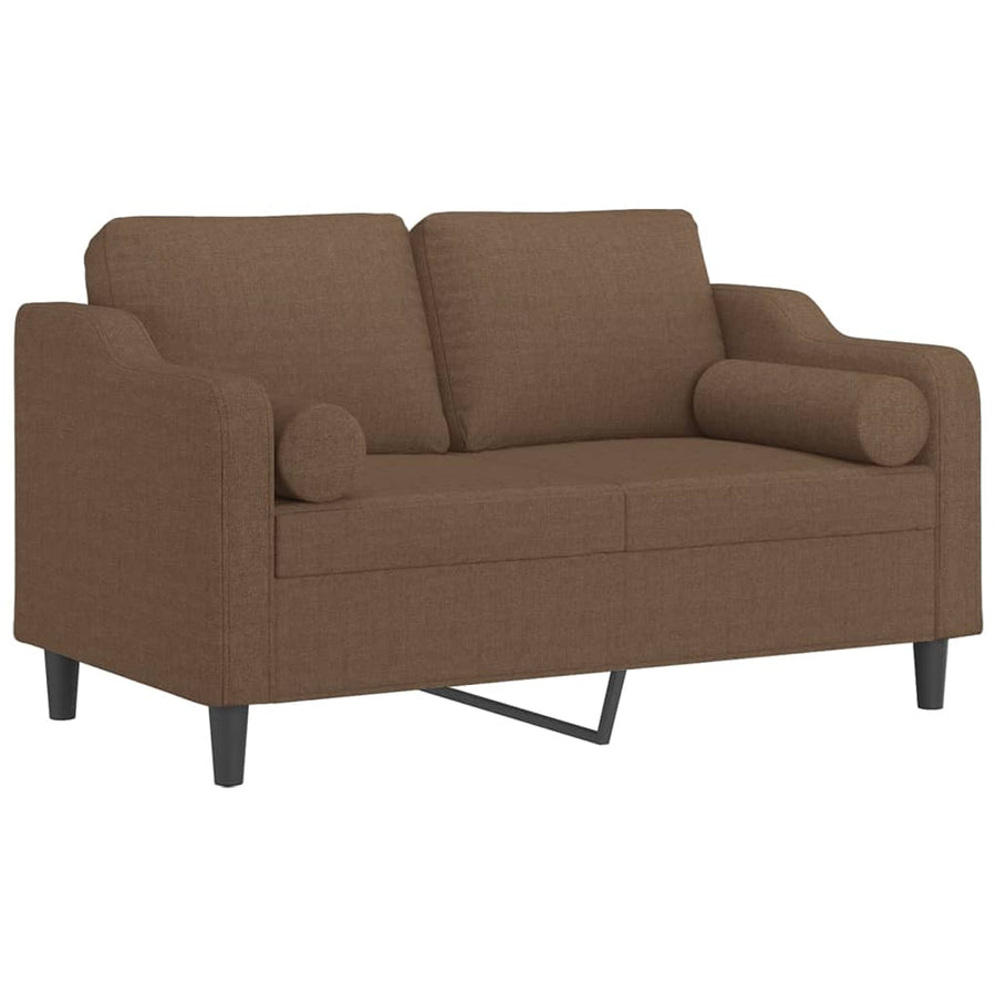Tweezitsbank Met Sierkussens Stof 120 cm Bruin