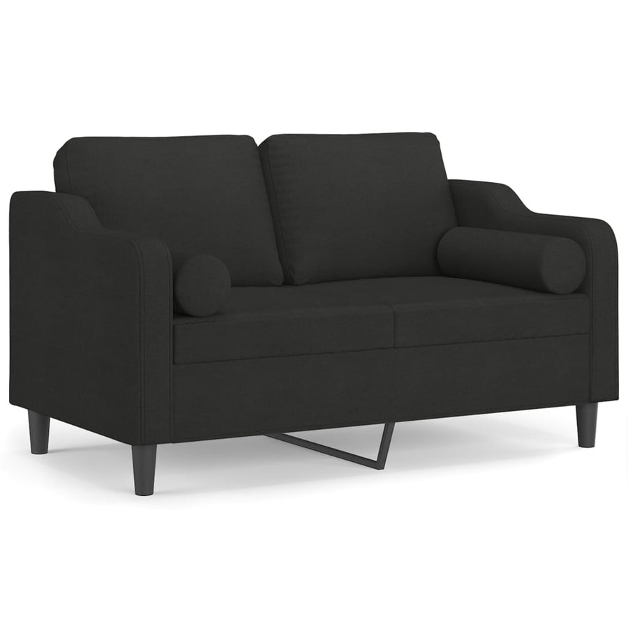 Tweezitsbank Met Sierkussens Stof 120 cm Zwart