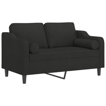 Tweezitsbank Met Sierkussens Stof 120 cm Zwart