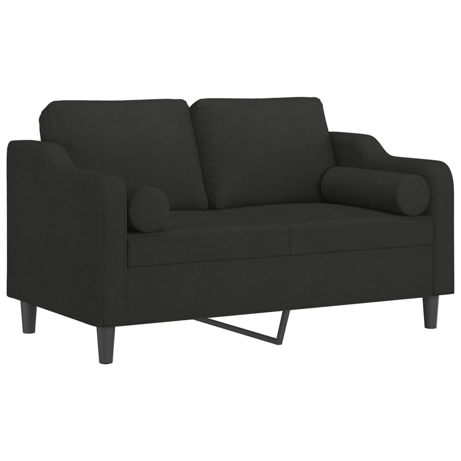 Tweezitsbank Met Sierkussens Stof 120 cm Zwart