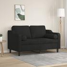 Tweezitsbank 120 cm stof zwart