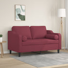 Tweezitsbank 120 cm stof wijnrood