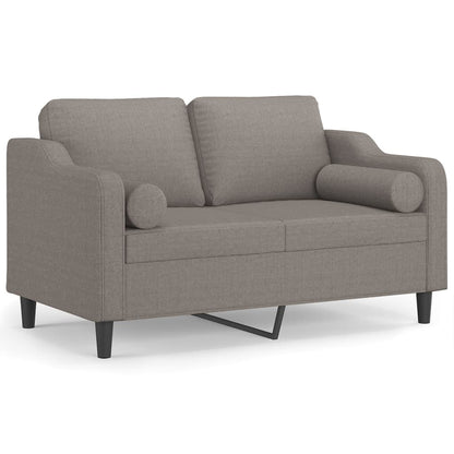 Tweezitsbank Met Sierkussens Stof 120 cm Taupe