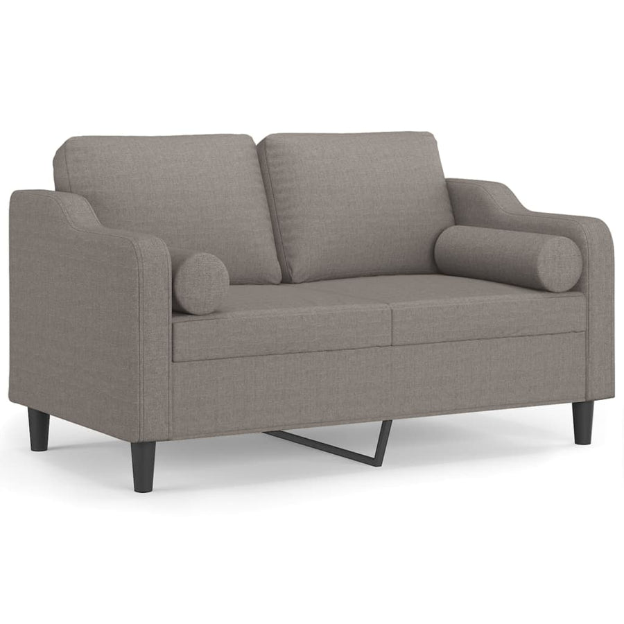 Tweezitsbank Met Sierkussens Stof 120 cm Taupe