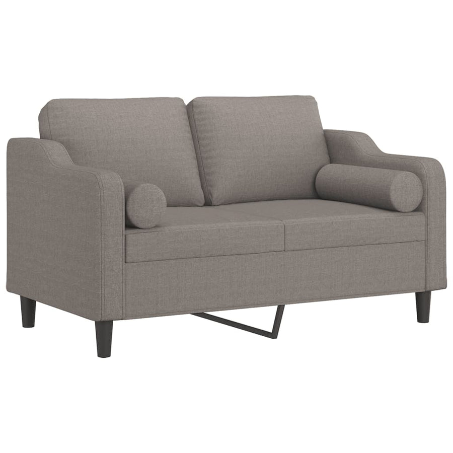 Tweezitsbank Met Sierkussens Stof 120 cm Taupe