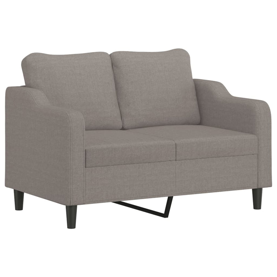 Tweezitsbank Met Sierkussens Stof 120 cm Taupe