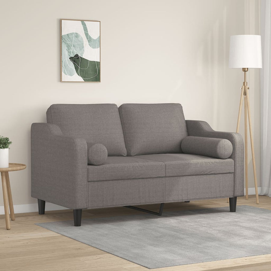Tweezitsbank Met Sierkussens Stof 120 cm Taupe